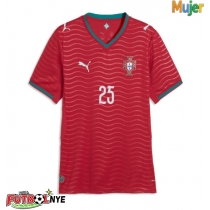 Camiseta Portugal Nuno Mendes #25 Primera Equipación para mujer Mundial 2026 manga corta